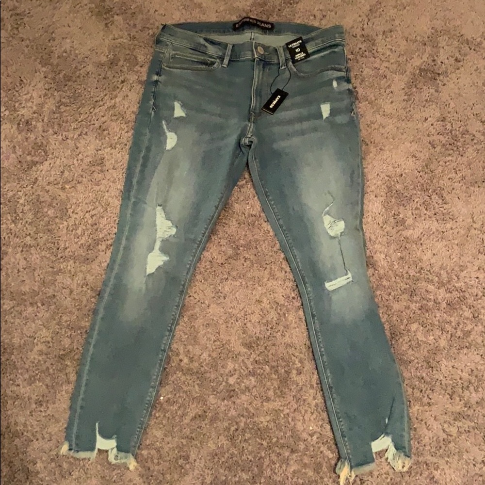 Brand New Express Destructed Ankle Legging Size 10